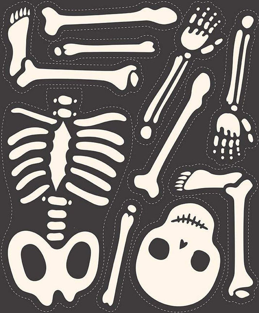 Hey Bootiful Skeleton Glow the Dark Panel 36" My Mind's Eye Riley Blake Designs Cotton Fabric