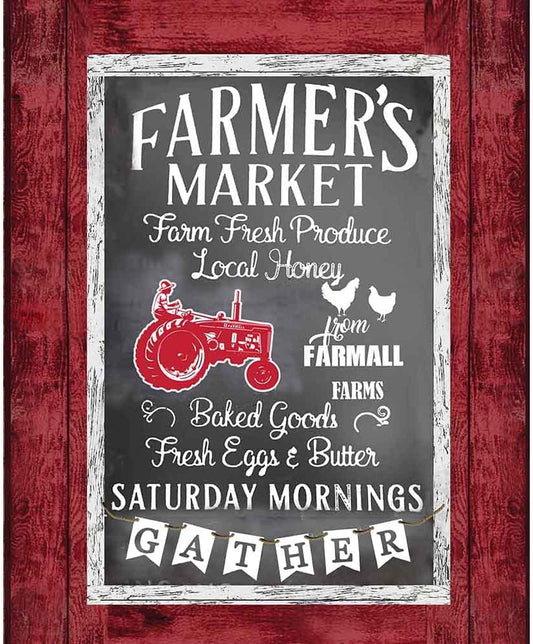 Farmall Farm to Table Tractor Panel 36" Sykel Cotton Fabric