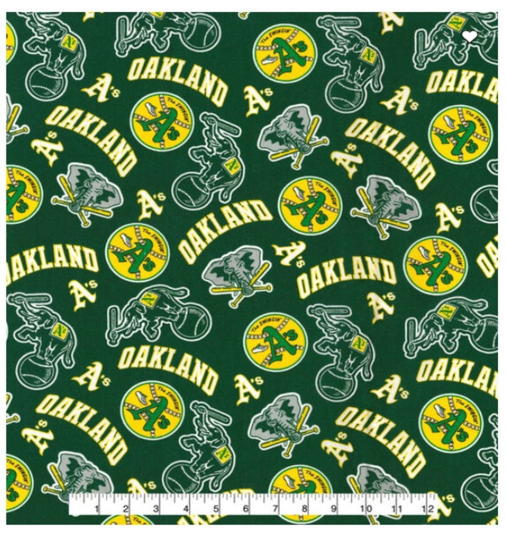 Oakland Athletics A's MLB Baseball Cooperstown Fabric Traditions Cotton Fabric