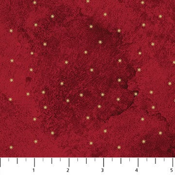 Christmas Joy Gold Mini Stars Red Tonal Deborah Edwards and Linda Ludovico Northcott Cotton Fabric