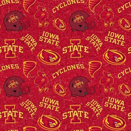 Iowa State Cyclones NCAA College Tone on Tone Sykel Cotton Fabric