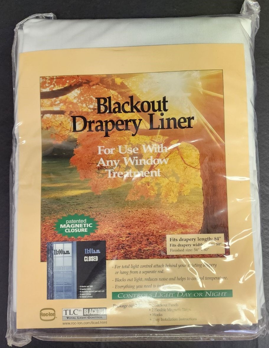 Finished Blackout Drapery Liner Panels 54"x80" Foust Textiles FT-BlackoutDraperyLiner