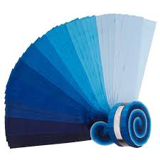 Kona Waterfall Palette 2.5" Strips Jelly Roll 40pcs Robert Kaufman Cotton Fabric RK-RU-782-40