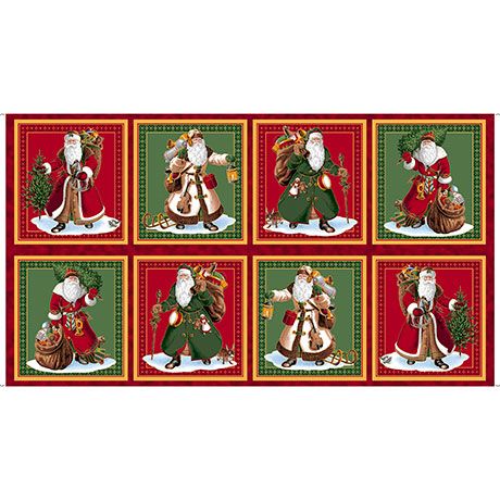 Sew n Go IV Vintage Santa Panel 24" Quilting Treasures Cotton Fabric