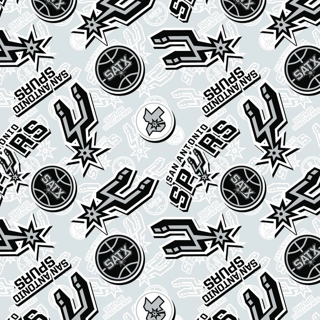 San Antonio Spurs NBA Basketball 2023 Sticker Toss Multi Camelot Cotton Fabric