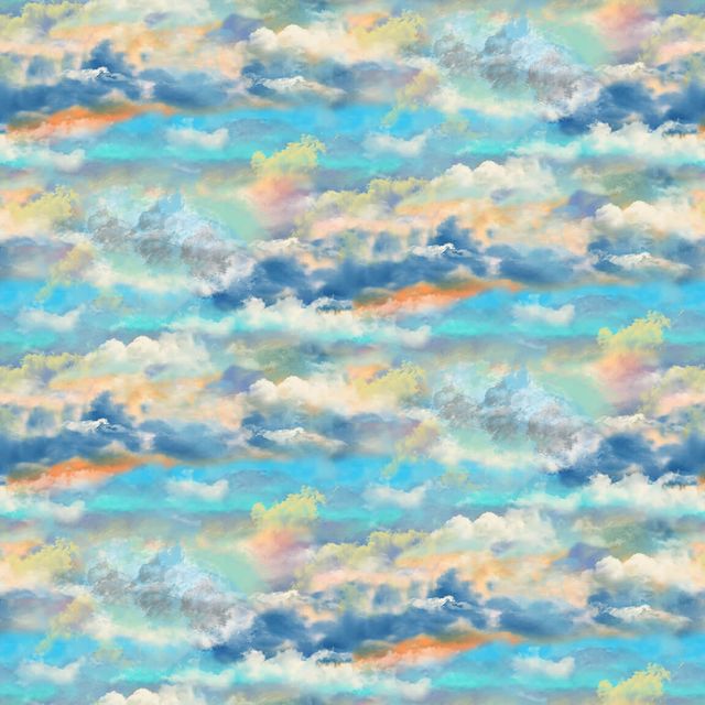 National Emblem Cloud Texture Sky Blue D Rusty Rust Blank Quilting Cotton Fabric