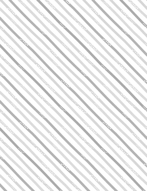 Hello Sunbeam Diagonal Stripes White Lisa Perry Wilmington Prints Cotton Fabric