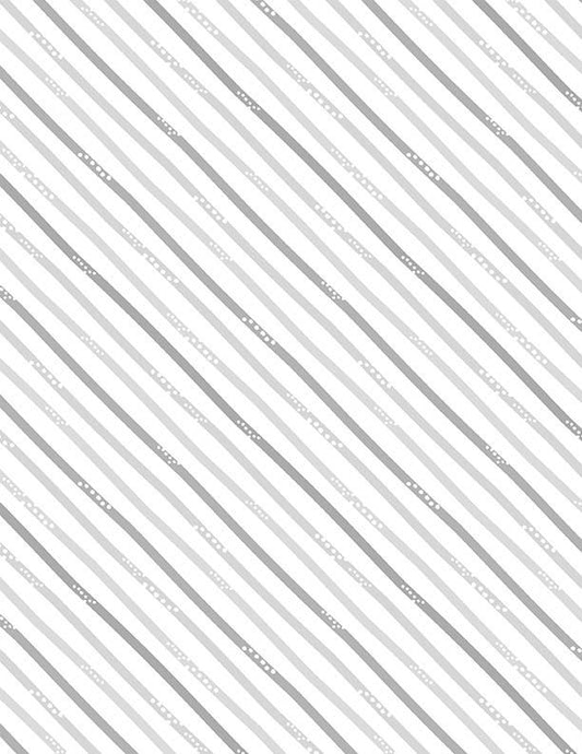 Hello Sunbeam Diagonal Stripes White Lisa Perry Wilmington Prints Cotton Fabric