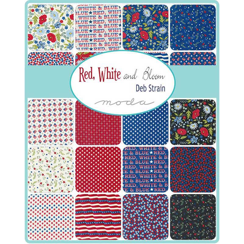 Red White And Bloom 10" Squares Layer Cake 42pcs Deb Strain Moda Cotton Fabric MD-56110LC