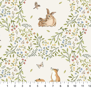 Woodland Heart Cream Multi Deborah Edwards & Kathryn Northcott Fabrics Cotton Fabric NC-DP28720-11 | US Fabric Shop