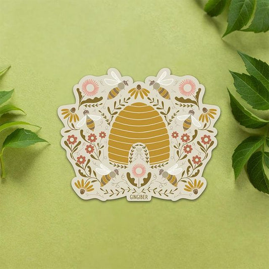 Bee Garden Beehive Sticker Stacie Bloomfield Gingiber