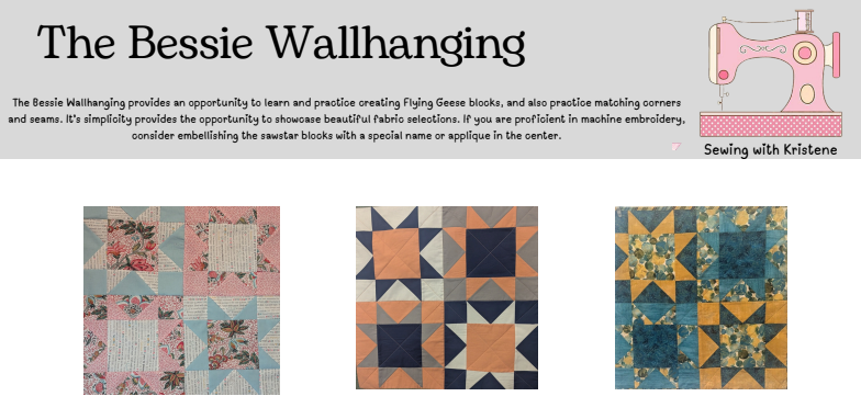 The Bessie Modern Wallhanging Kit | Class & Kit | Sewing with Kristene