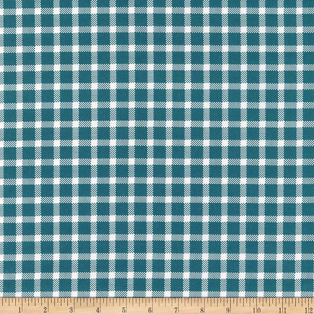 Buffalo Check Windowpane Teal Paintbrush Studios Cotton Fabric