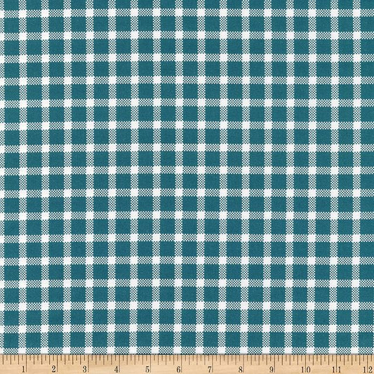 Buffalo Check Windowpane Teal Paintbrush Studios Cotton Fabric