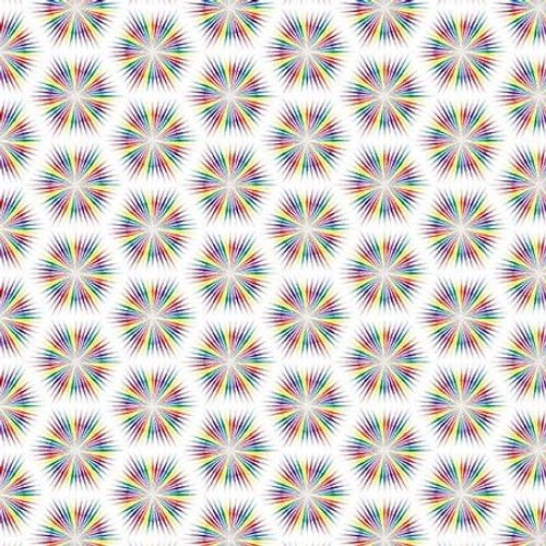 Kaleidographix Small Starburst Floral White Suzan Lind Blank Quilting Cotton Fabric