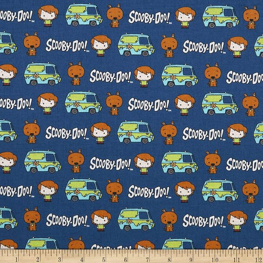 Scooby Doo Chibi Best Pals Navy Camelot Cotton Fabric