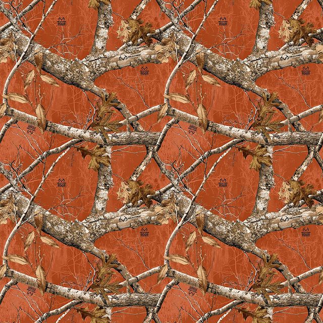 Realtree Edge Allover Burnt Orange Print Concepts Cotton Fabric