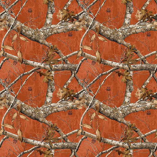 Realtree Edge Allover Burnt Orange Print Concepts Cotton Fabric