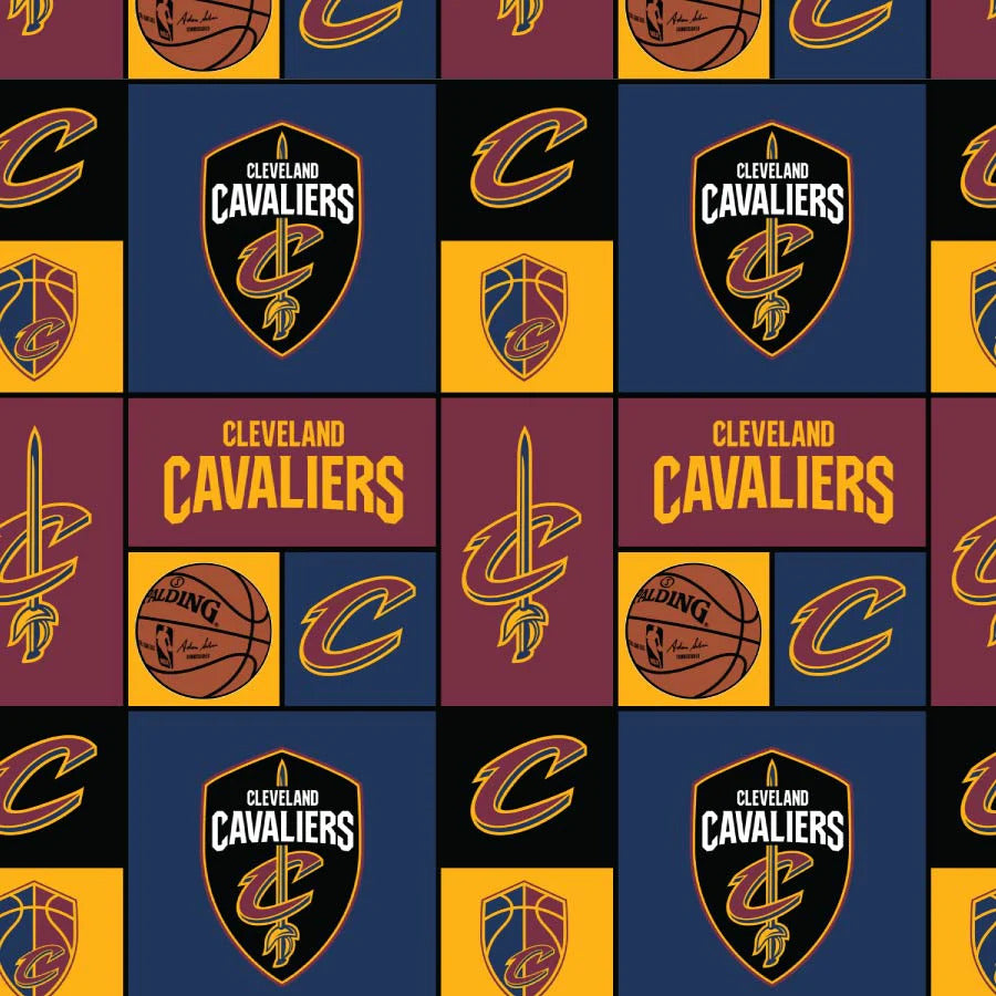 Cleveland Cavaliers NBA Basketball Patch Navy Camelot Cotton Fabric