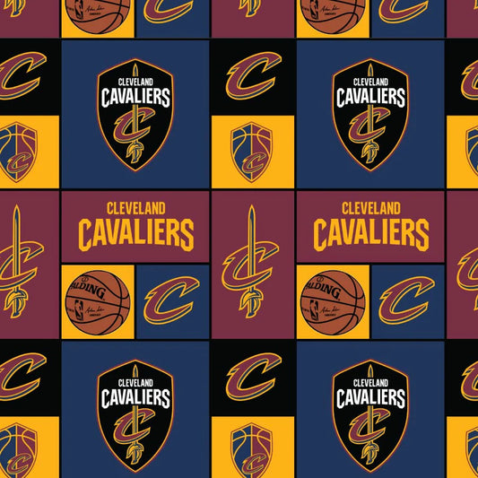 Cleveland Cavaliers NBA Basketball Patch Navy Camelot Cotton Fabric