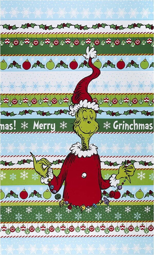 Dr Seuss How the Grinch Stole Christmas Stripe Panel 24 x 44 inches ...
